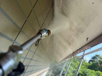 那須町で行った屋根塗装・外壁塗装における高圧洗浄