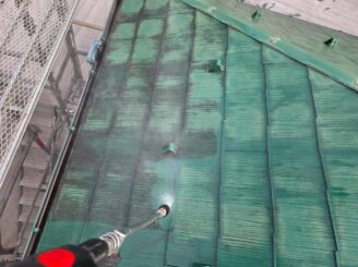 那須塩原市で行った屋根塗装・外壁塗装における高圧洗浄